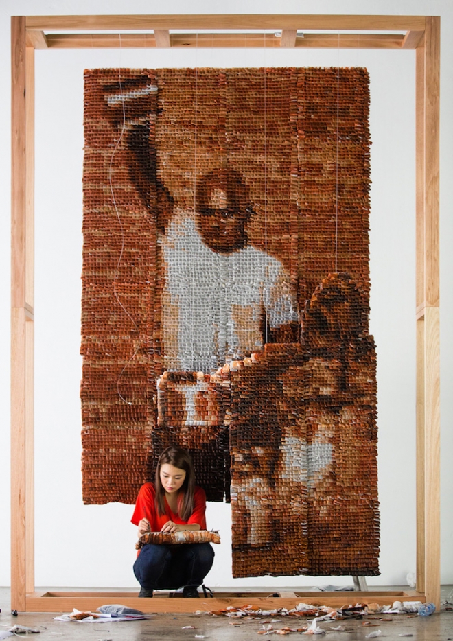Hong Yi Red Malaysian artist creates artwork from teabags