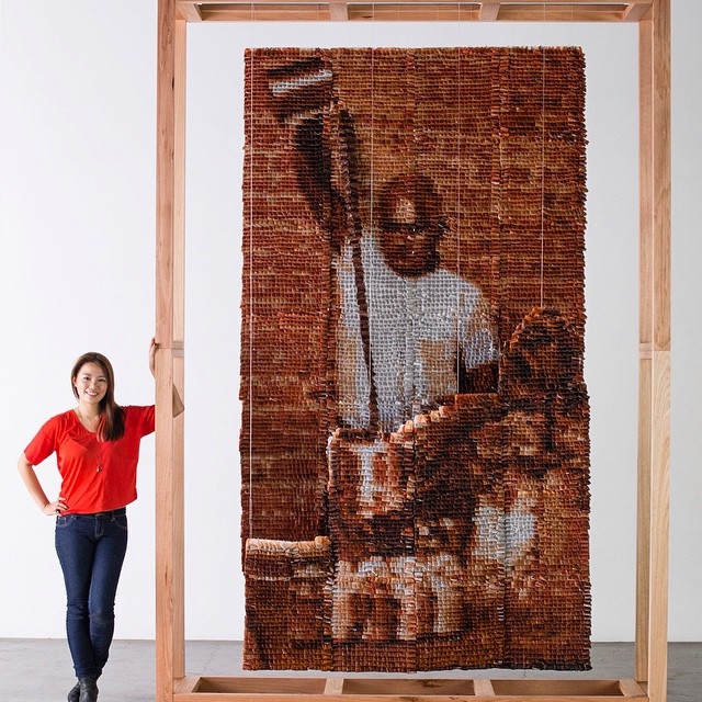 Hong Yi Red Malaysian artist creates artwork from teabags 7